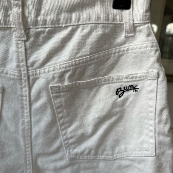 Vintage 90s BUM Equipment White Denim Mom Shorts 7 4 - Picture 3 of 9